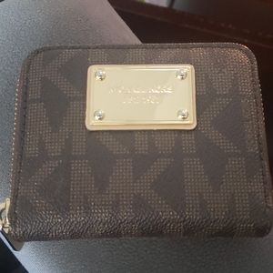 Michael Wallet, dark brown, 4.5 × 4 inchs